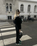 LaPose - Payson Cropped Faux Fur Jacket - Black Color