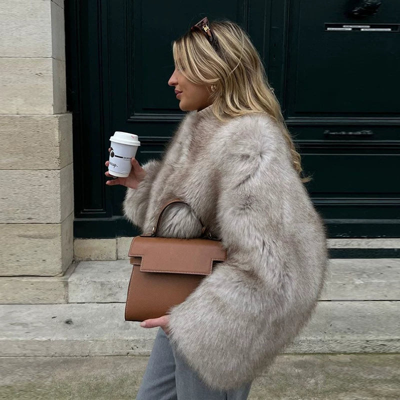 LaPose - Payson Cropped Faux Fur Jacket