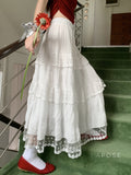 Payton White Tiered Lace Skirt [EWOCTC0C]