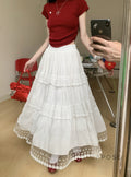Payton White Tiered Lace Skirt [78LNTTLI]