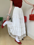Payton White Tiered Lace Skirt [5ZFWAWO4]
