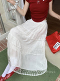 Payton White Tiered Lace Skirt [KA7XOCVQ]