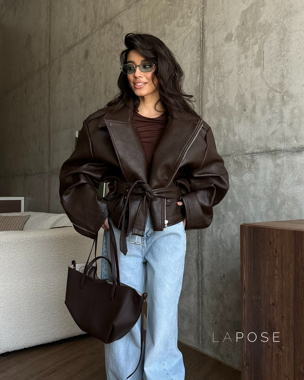 Peyton Belted Faux Leather Jacket [ZQK9WX69]
