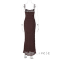 Philomena Lace Mesh Maxi Dress