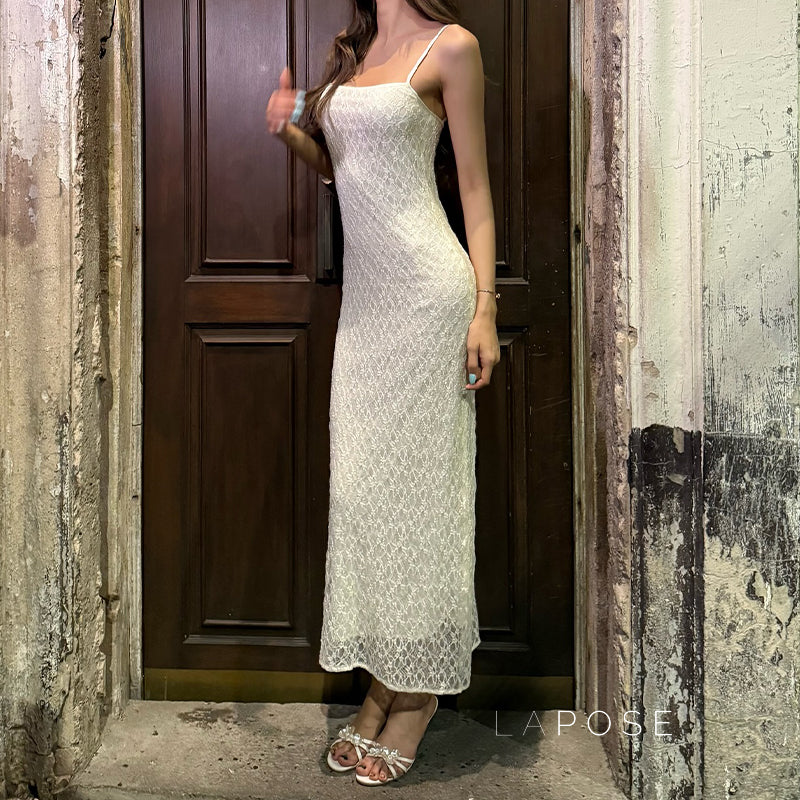 Philomena Lace Mesh Maxi Dress
