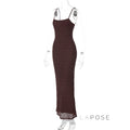 Philomena Lace Mesh Maxi Dress