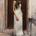 Philomena Lace Mesh Maxi Dress