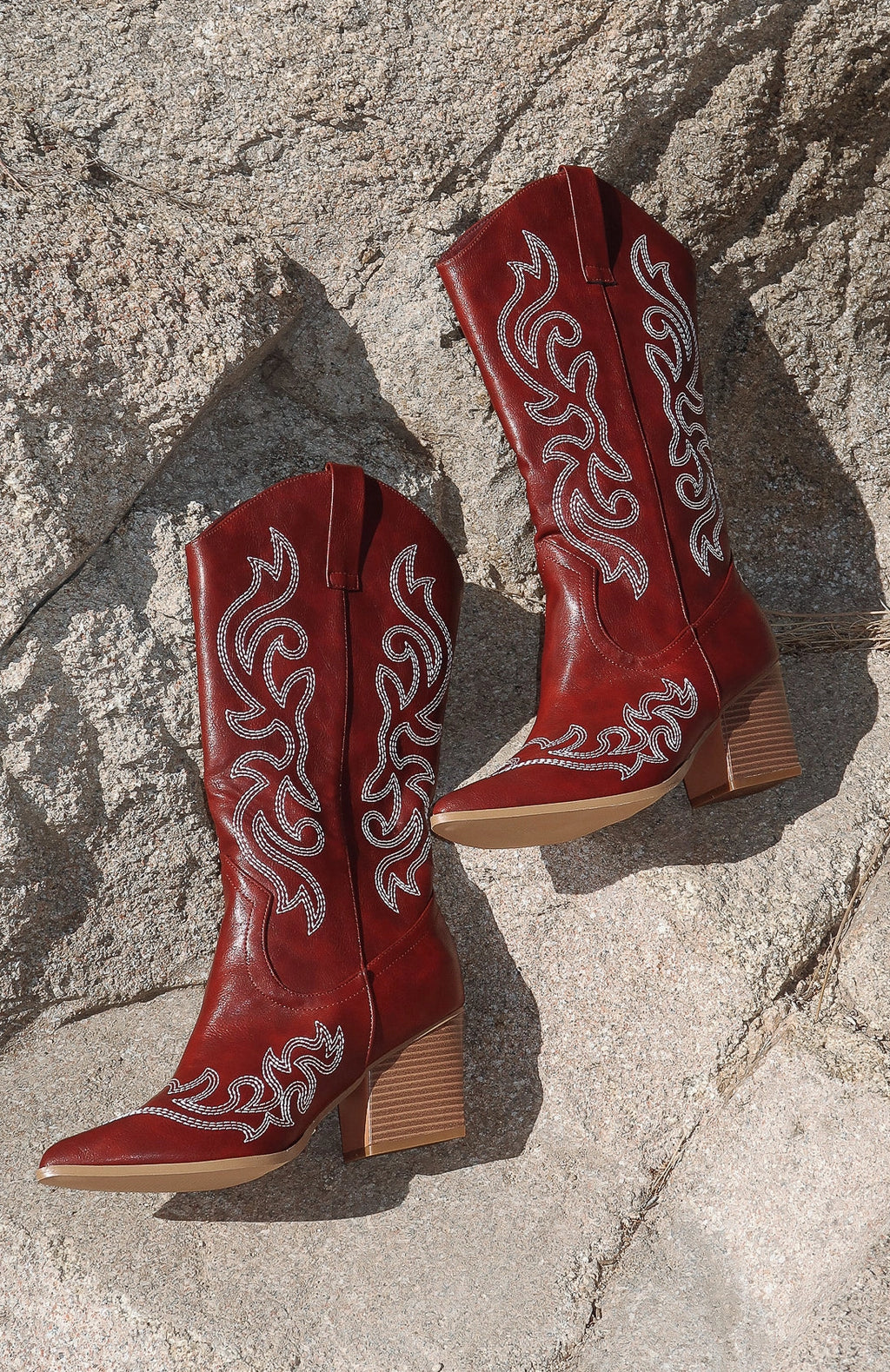 LaPose Piper Burgundy Contrast Cowboy Boots
