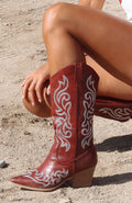 LaPose Piper Burgundy Contrast Cowboy Boots