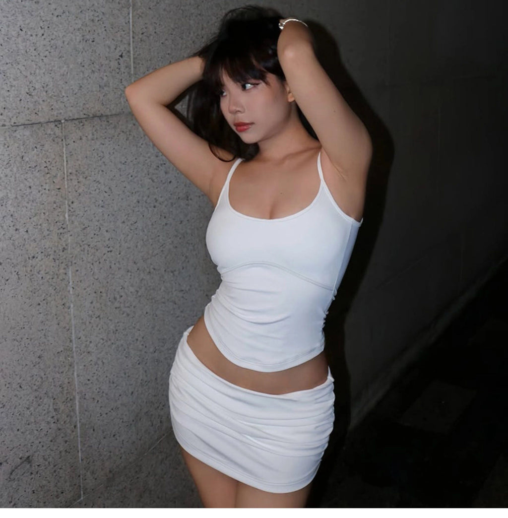 Pleated Mini Skirt Set [16U0LK3R]