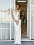 Pleated Satin Halter Maxi Dress [NDC20WEH]