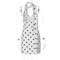 Polka Dot Halter Mini Dress [QGT18ALU]
