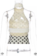 Polka Dot Halter Neck Top [E7OJT8F7]