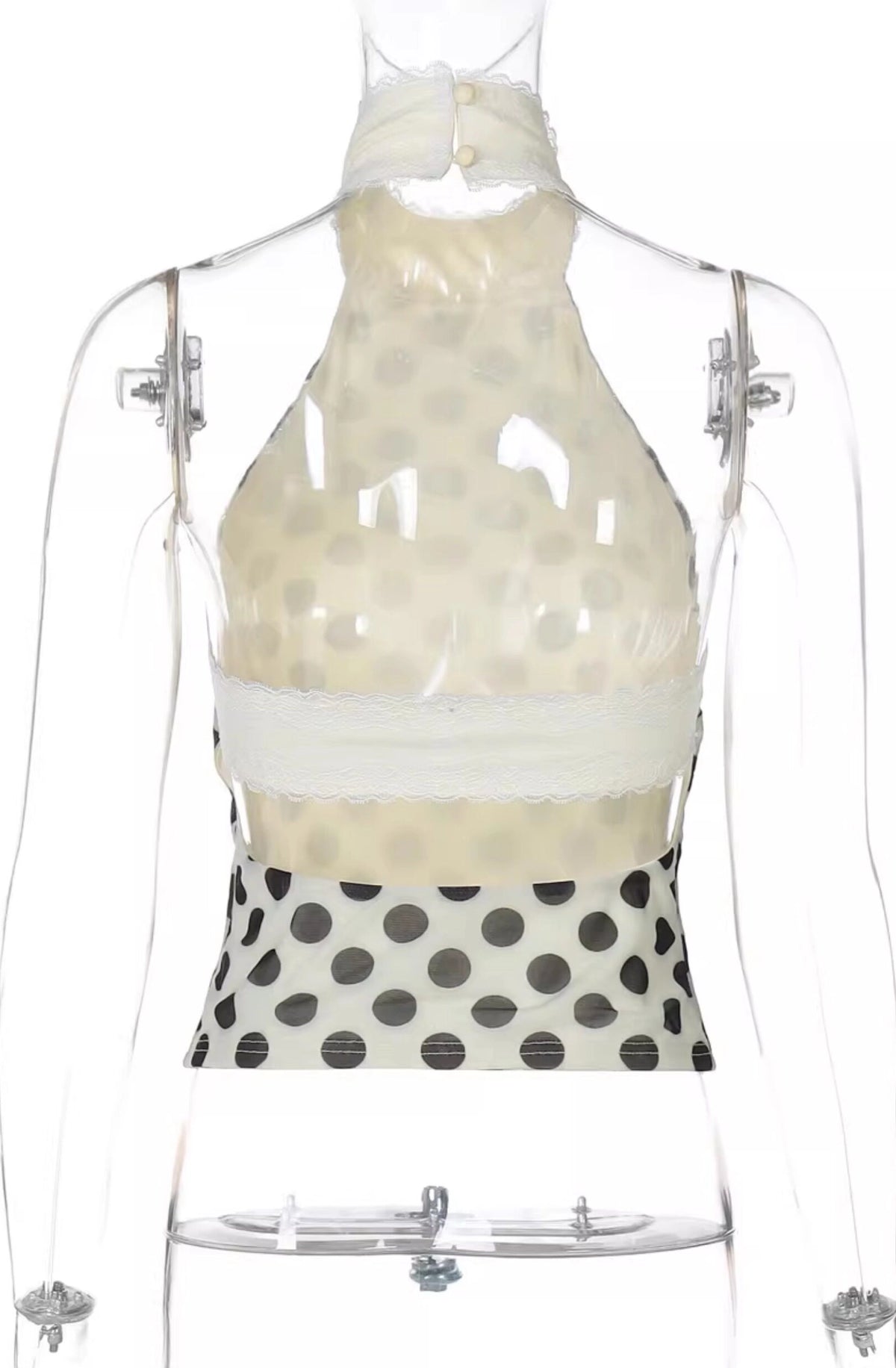 Polka Dot Halter Neck Top [E7OJT8F7]