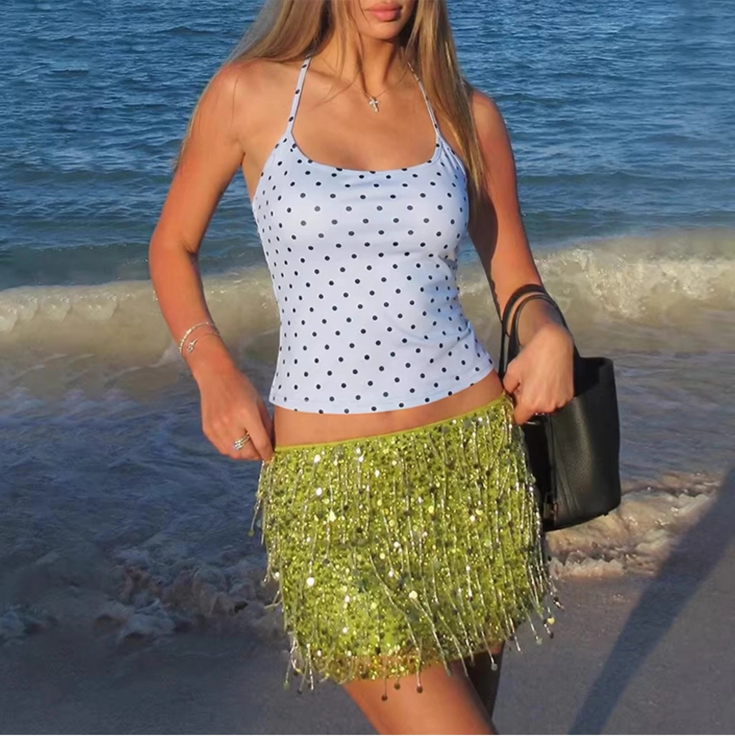 Polka Dot Halter Top [DDNHTI82]