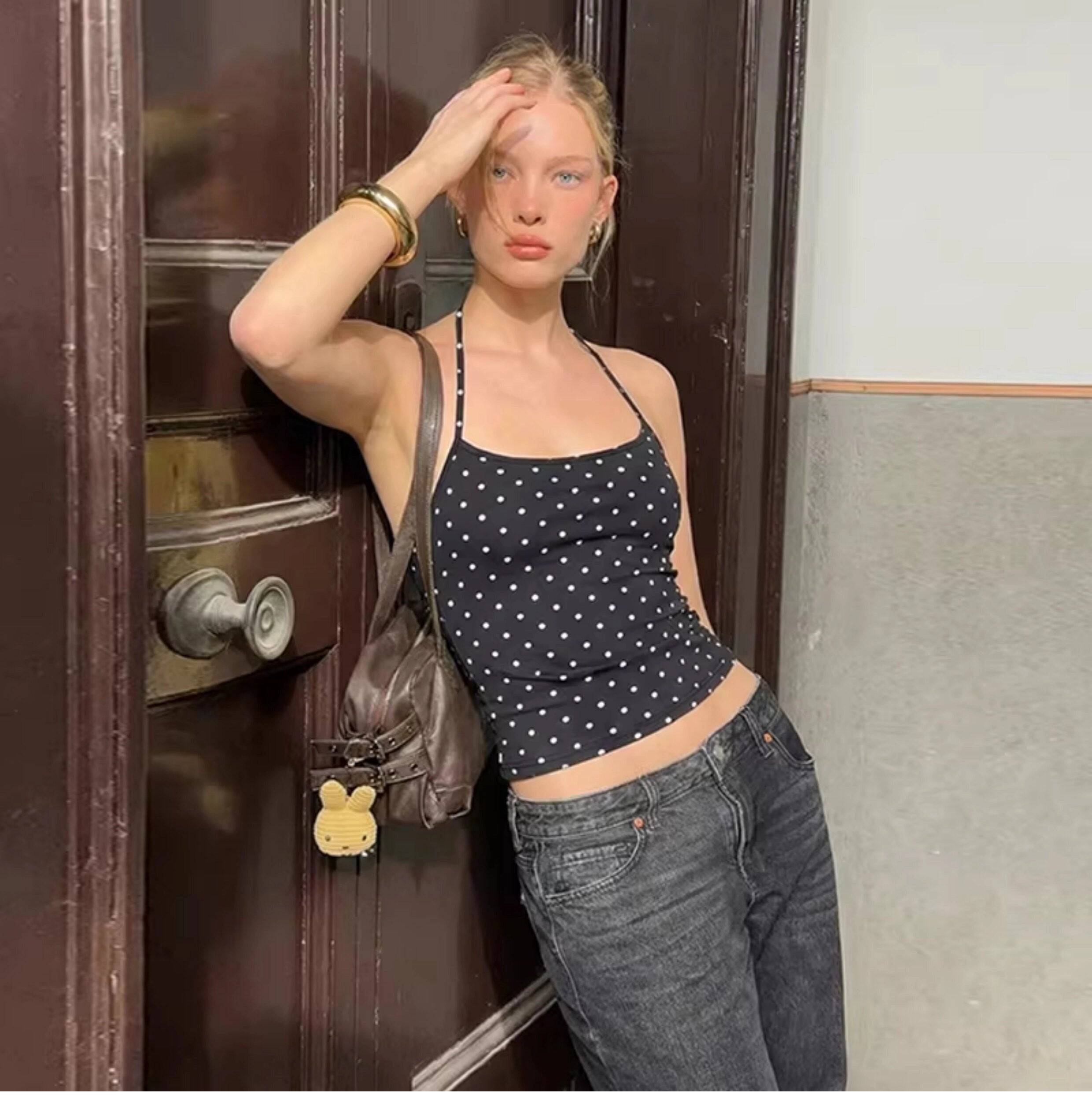 Polka Dot Halter Top [PS5VIV60]