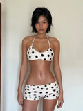 Polka Dot Halterneck Short Set [UCUK3CZE]