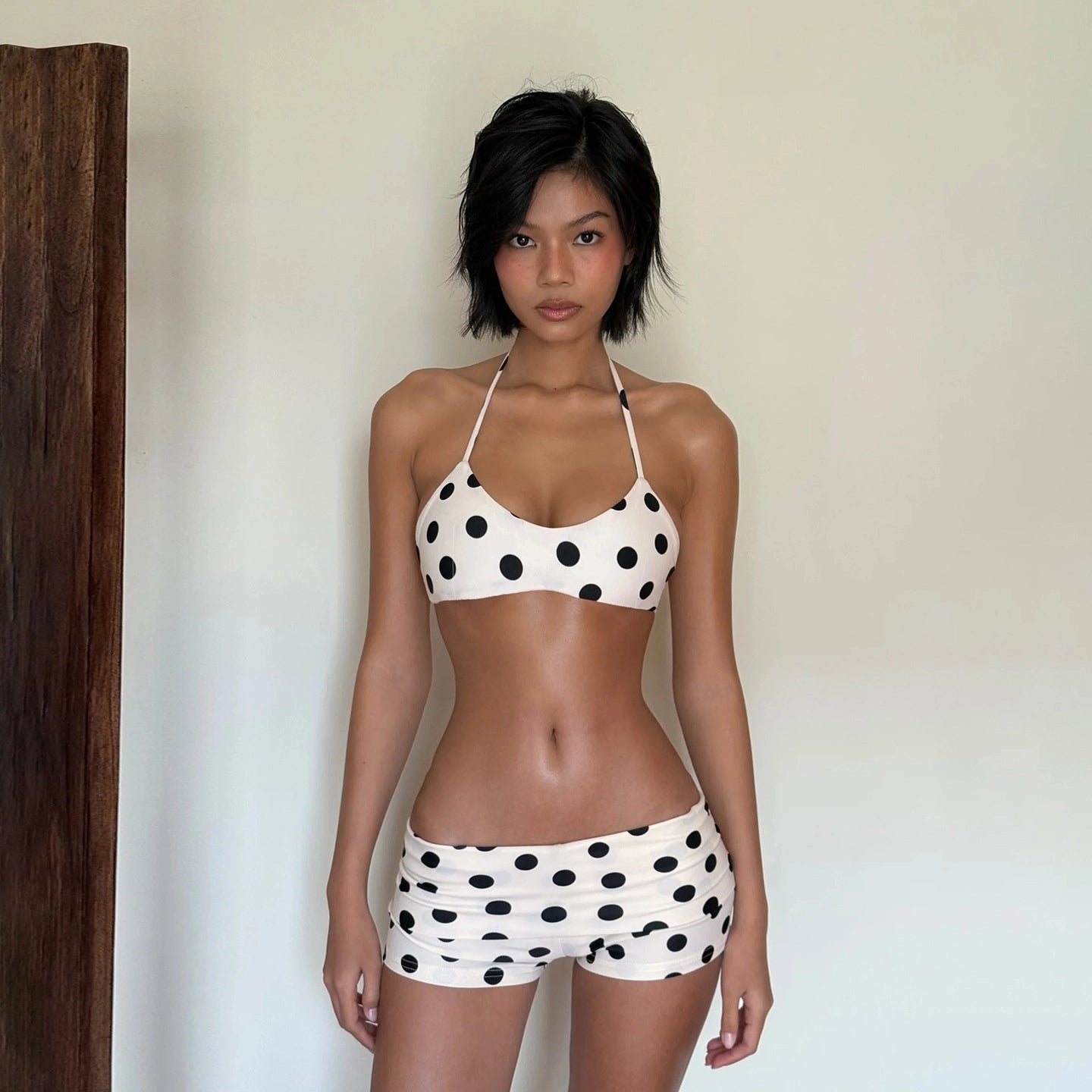 Polka Dot Halterneck Short Set [9X5GO8TE]