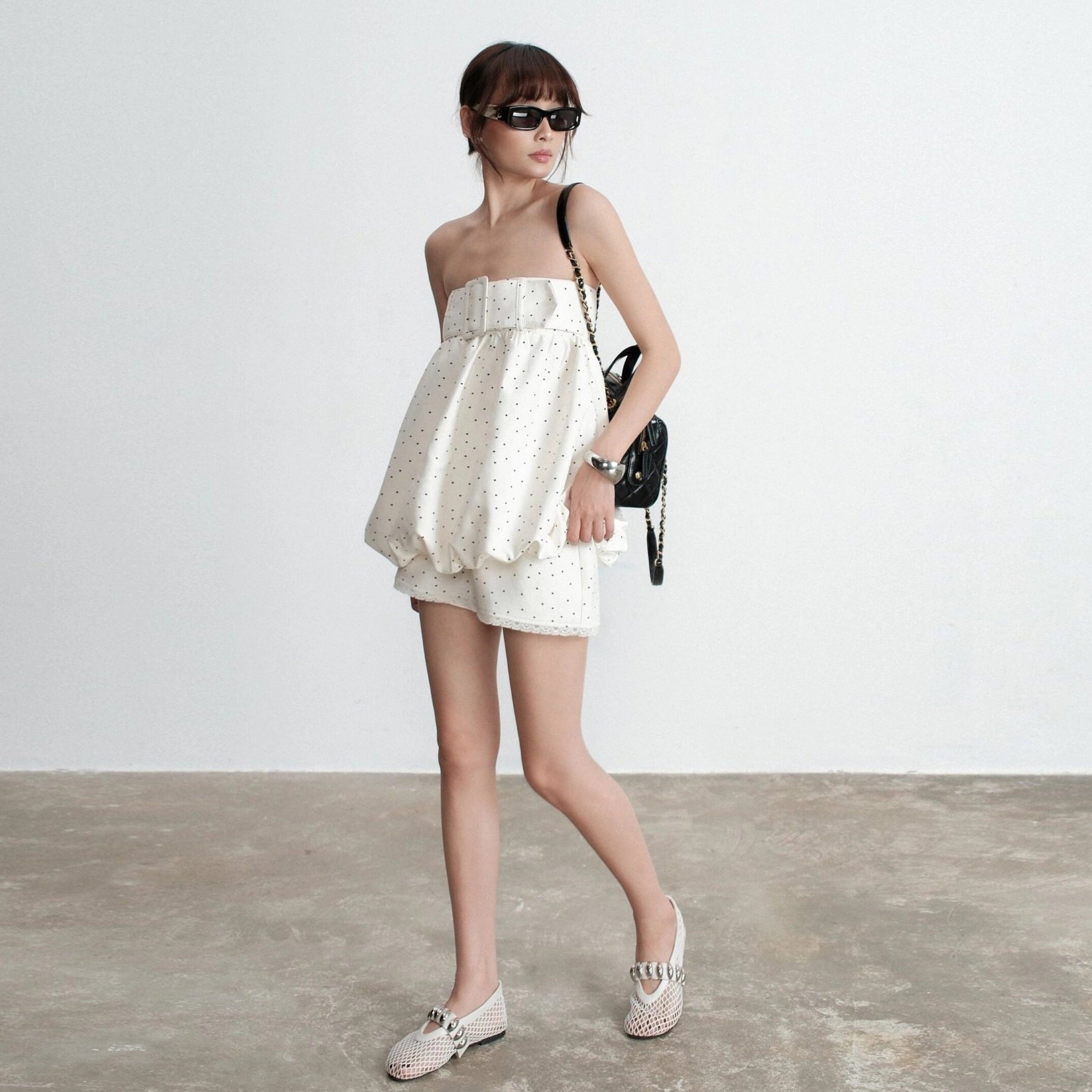 Polka Dot Lace Mini Dress [C7696RXL]