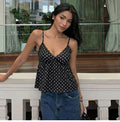 Polka Dot Lace Trim Camisole [PG79C2FX]