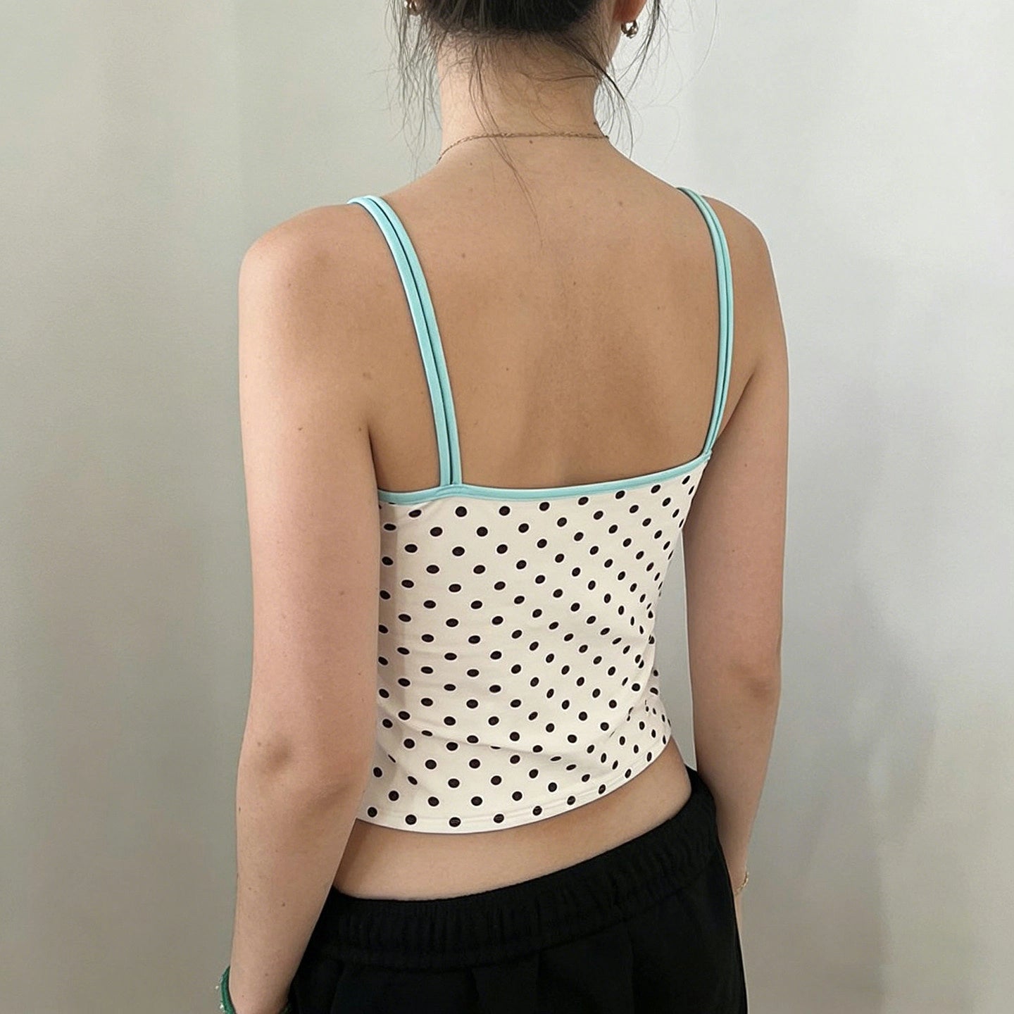 Polka Dot Lace-Up Camisole [BB2B2KD9]