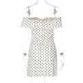 Polka Dot Off-Shoulder Mini Dress [Q3VR10XN]