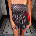 Polka Dot Patchwork Tube Mini Dress [C8MAYOF4]