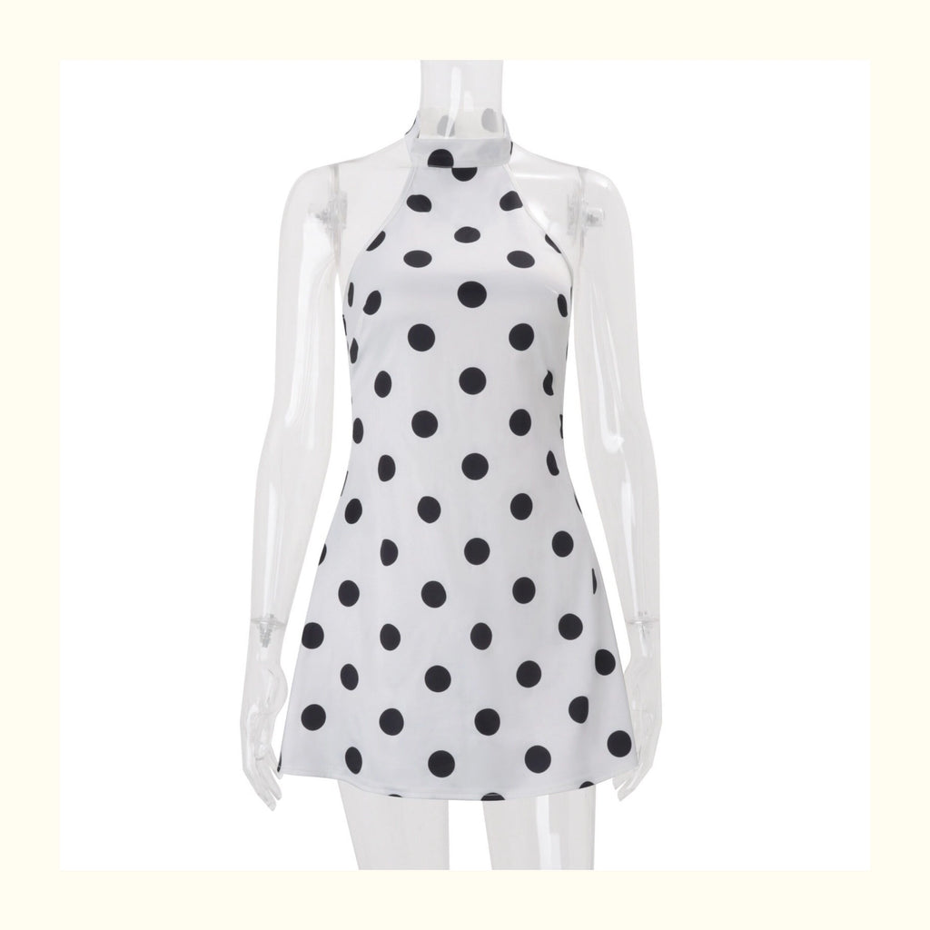 Polka Dot Spaghetti Strap Mini Dress [ZLP5X6S3]