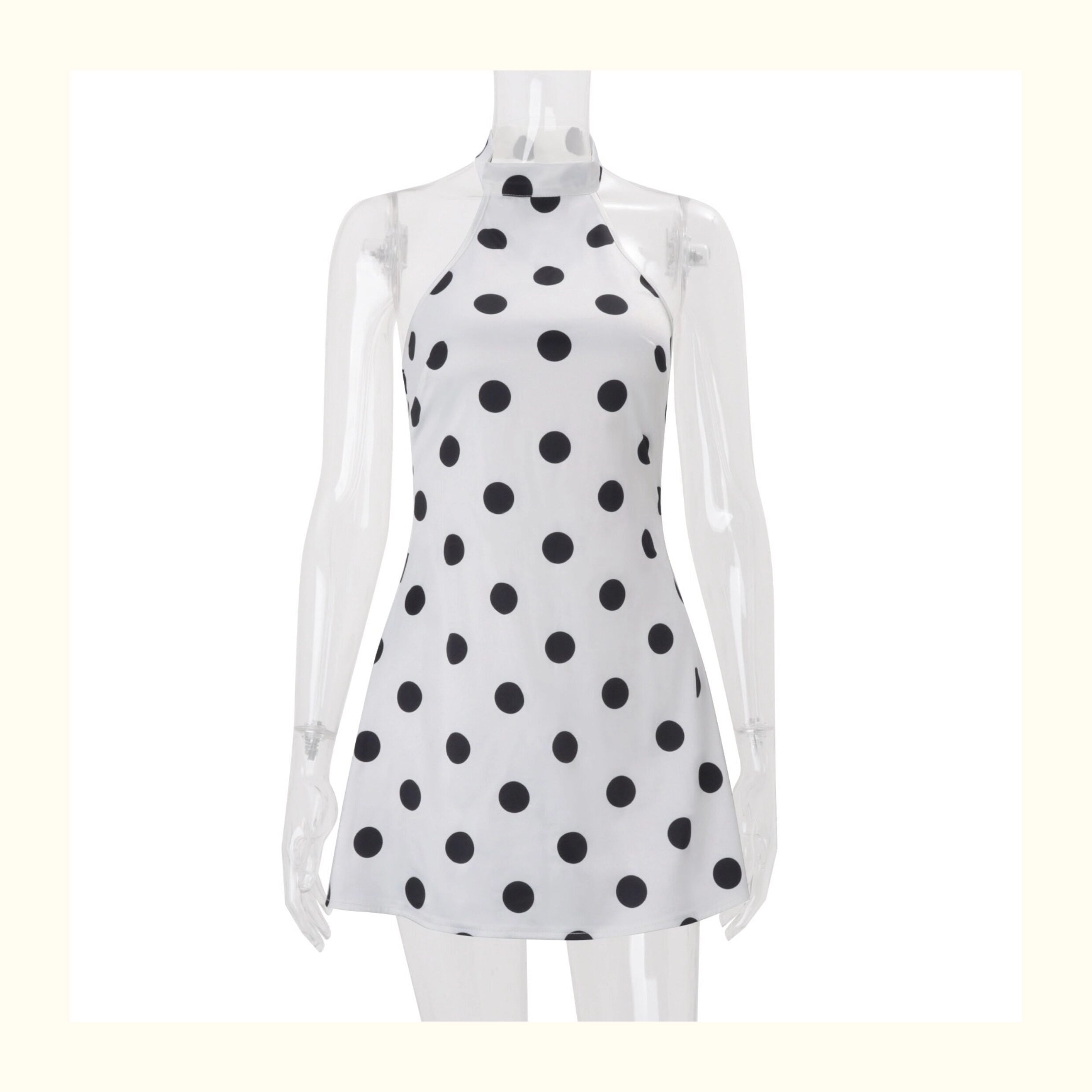 Polka Dot Spaghetti Strap Mini Dress [ZLP5X6S3]