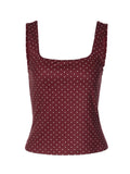 Polka Dot Square Neck Crop Top [N5MEHWUB]
