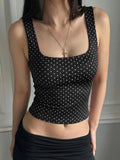 Polka Dot Square Neck Crop Top [O8WCY7QK]