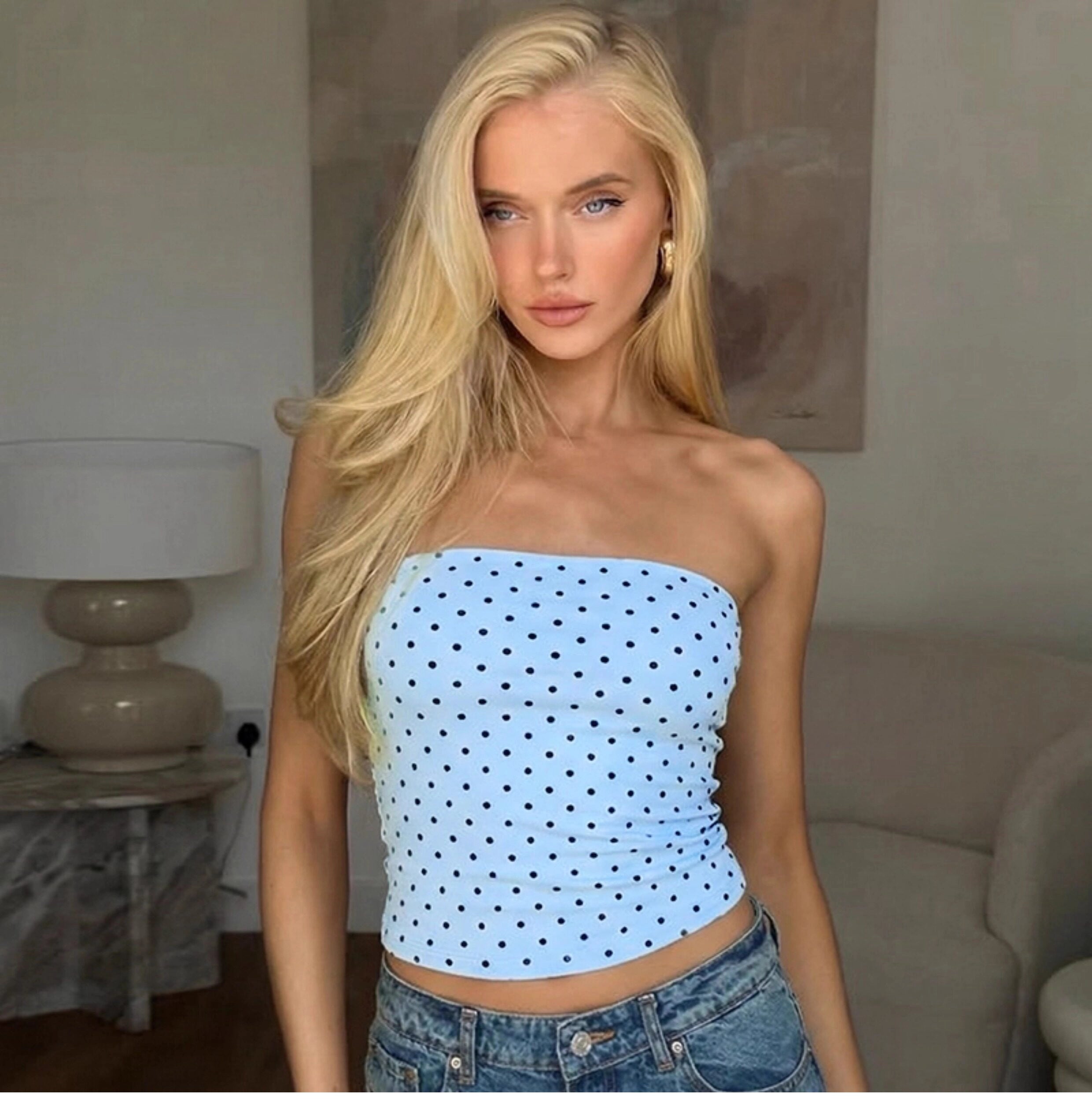 Polka Dot Tube Top [4PB21QYO]