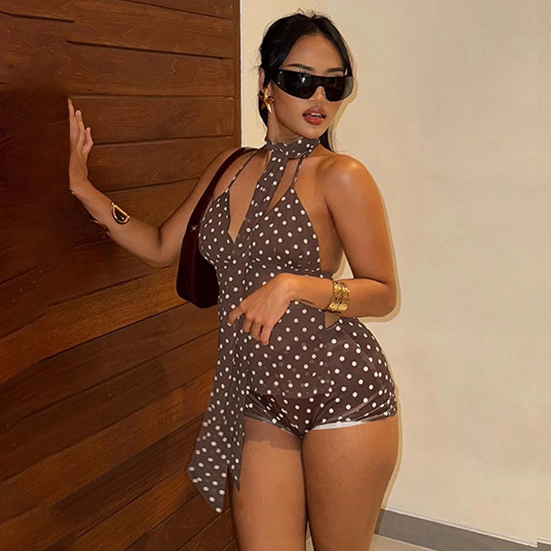 Polka Dot Two-Piece Short Set [FNGGAE4O]