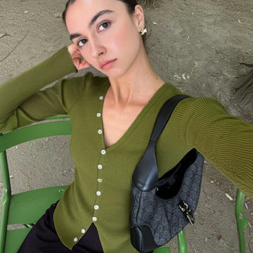 Quetzalli Button-Up Knit Top [KKGLUZVY]