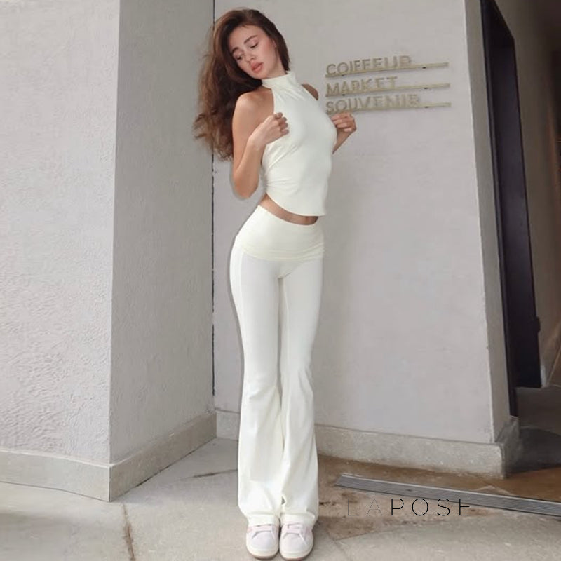 Quin Halter Open Back Pant Set [HA7XSE3E]