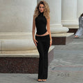 Quin Halter Open Back Pant Set [QVQ5UNUJ]