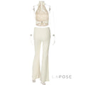 Quin Halter Open Back Pant Set [Y1AVOU51]