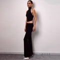 Quin Halter Open Back Pant Set [NVXYI7ED]