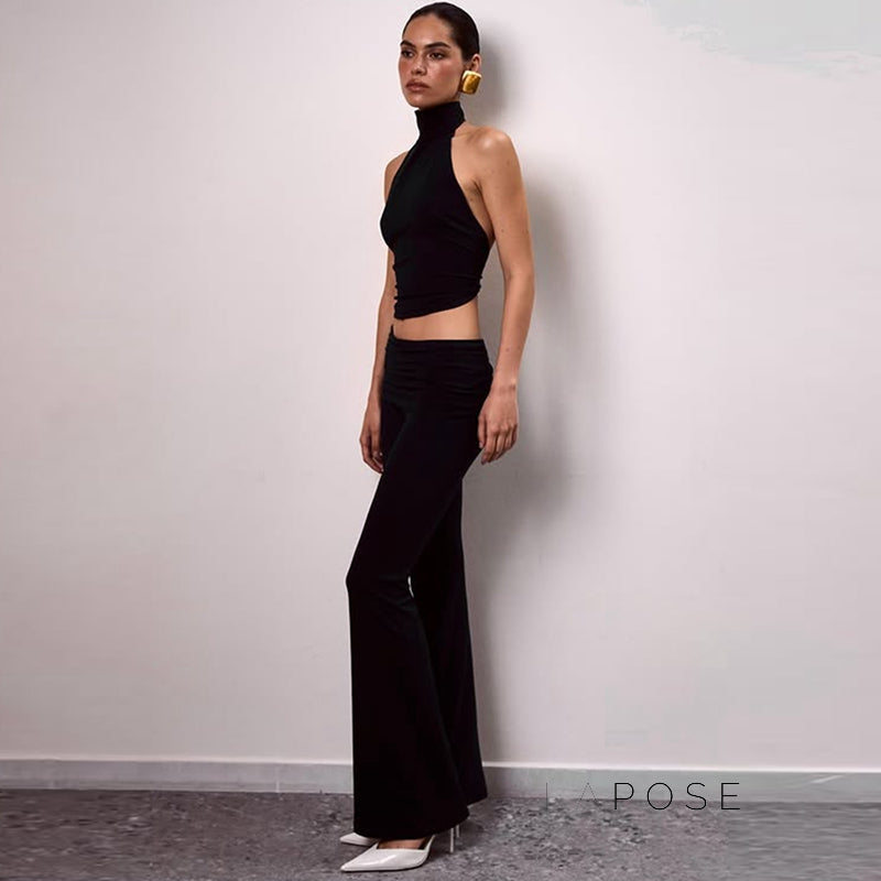 Quin Halter Open Back Pant Set [NVXYI7ED]