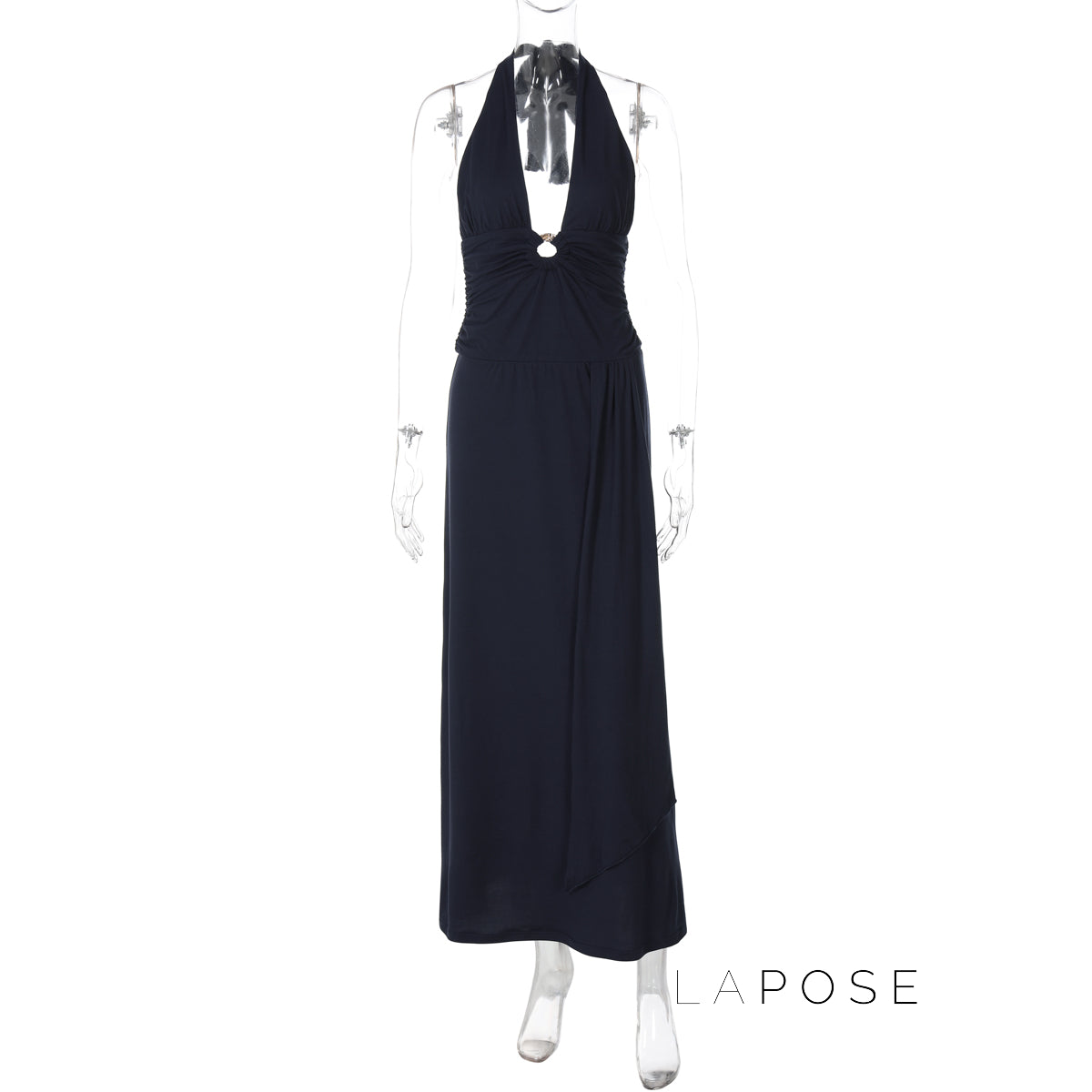 Raelee Halter Ruched Maxi Dress [Z5DV6II1]