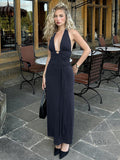 Raelee Halter Ruched Maxi Dress [QFWO7FOV]