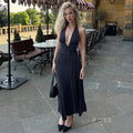 Raelee Halter Ruched Maxi Dress [2B18X7Y7]