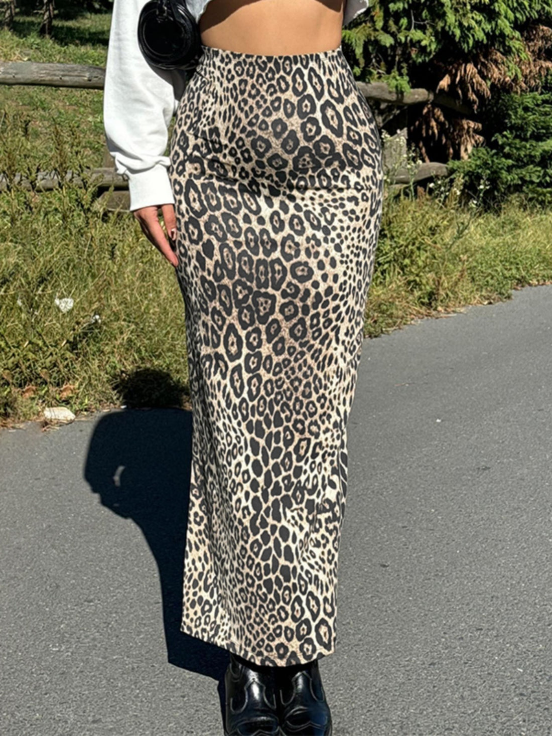 Raelee Leopard Print Maxi Skirt [GVNBC4MB]