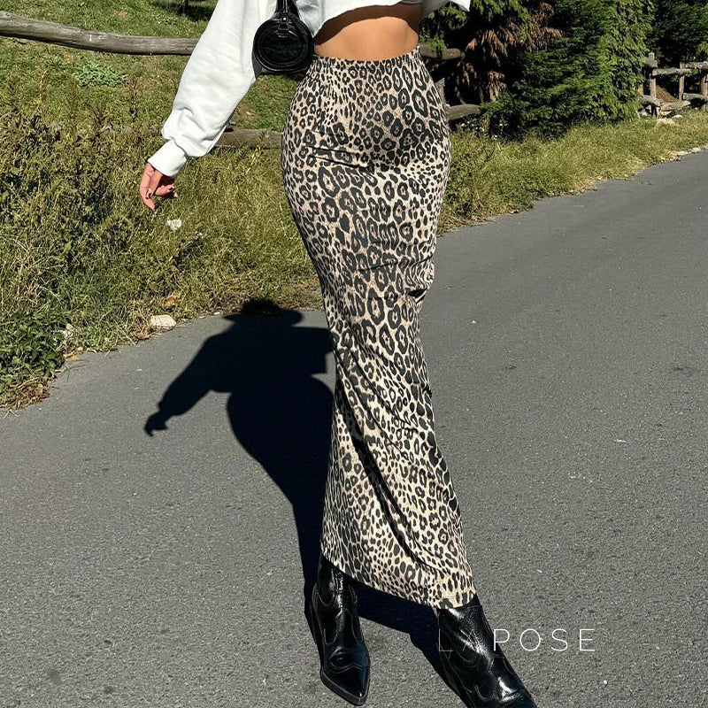 Raelee Leopard Print Maxi Skirt [C9WOHO6A]