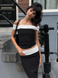 Ramiyah Contrast Off Shoulder Top