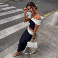 Ramiyah Contrast Off Shoulder Top