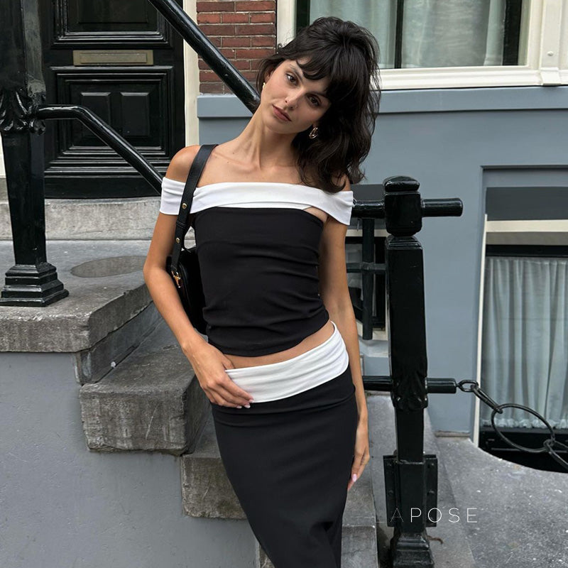 Ramiyah Contrast Off Shoulder Top