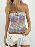 Rana Rainbow Knit Halter Top [3CKAXUG8]