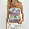 Rana Rainbow Knit Halter Top [SYR4UW0R]