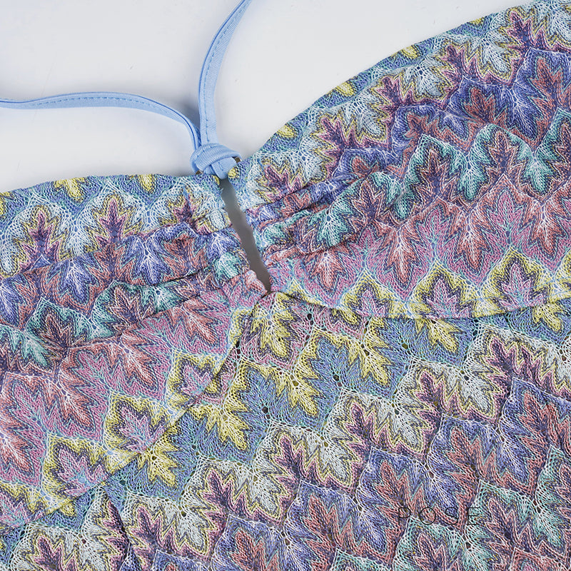 Rana Rainbow Knit Halter Top [6XJ84KZZ]
